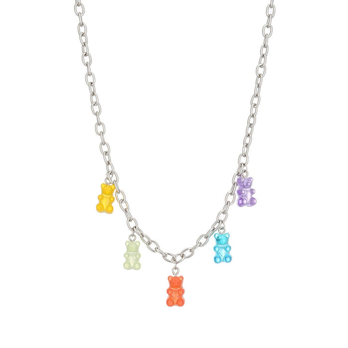 Wholesale cartoon transparent resin bear necklace JDC-NE-YiD009 Necklaces 宜达 XH0541 Wholesale Jewelry JoyasDeChina Joyas De China