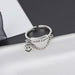 Wholesale chain smiley face opening adjustable metal ring MOQ≥10 JDC-RS-NS015 Rings 尼森 Wholesale Jewelry JoyasDeChina Joyas De China