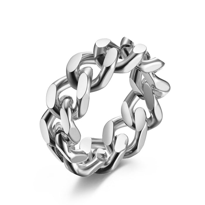 Wholesale chain stainless steel gold ring JDC-RS-QianF011 Rings 千风 Steel color 5 Wholesale Jewelry JoyasDeChina Joyas De China