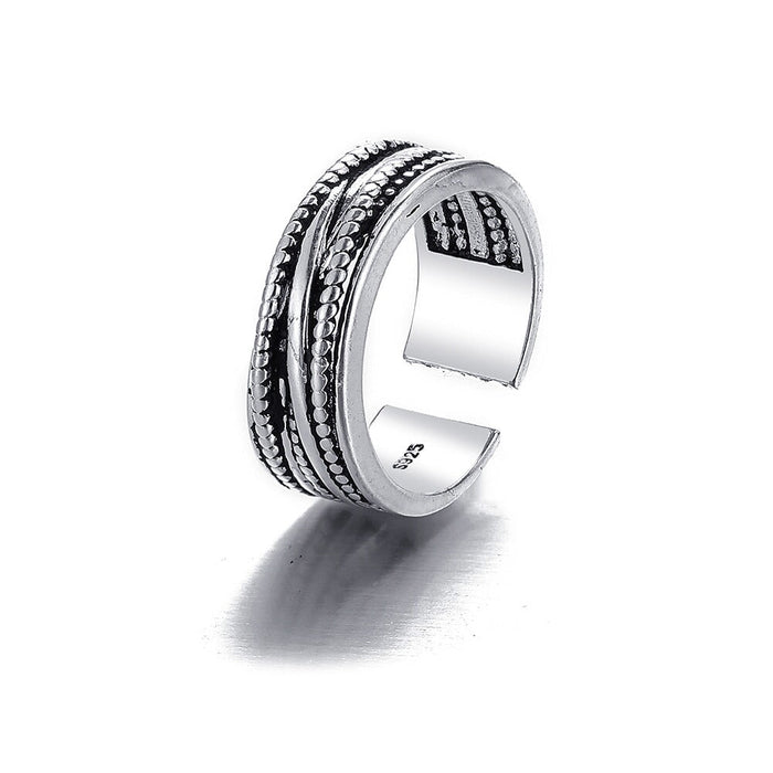 Wholesale chain two finger siamese cross key lock open alloy ring JDC-RS-F080 Rings 韩之尚 55214 alloy Wholesale Jewelry JoyasDeChina Joyas De China