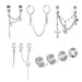 Wholesale chain two finger siamese cross key lock open alloy ring JDC-RS-F080 Rings 韩之尚 Wholesale Jewelry JoyasDeChina Joyas De China
