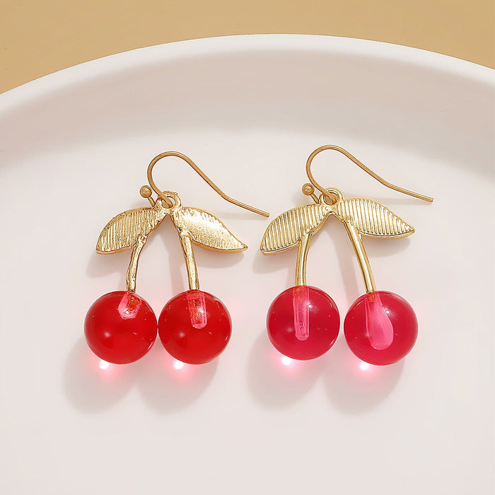 Wholesale Cherry Glass Alloy Earrings JDC-ES-D200 Earrings 晴雯 Wholesale Jewelry JoyasDeChina Joyas De China