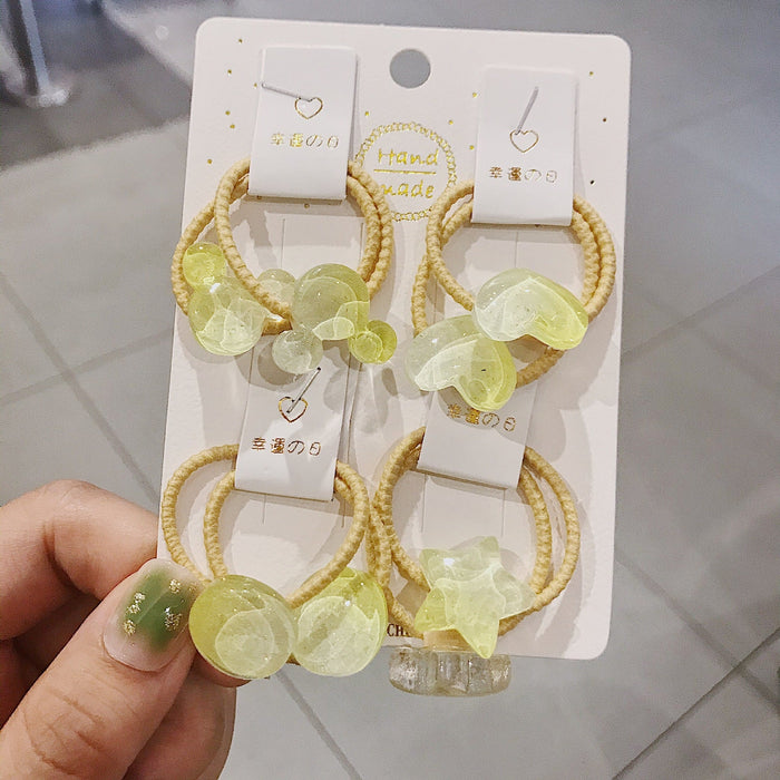 Wholesale children candy color gradient hair cord JDC-HS-YiT002 Hair Scrunchies 亦桐 Yellow Wholesale Jewelry JoyasDeChina Joyas De China
