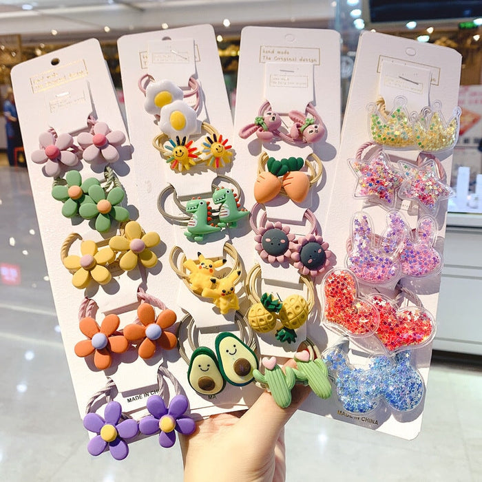 Wholesale children flower dinosaur resin hair cord JDC-HS-XiY002 Hair Scrunchies 昕越 Wholesale Jewelry JoyasDeChina Joyas De China