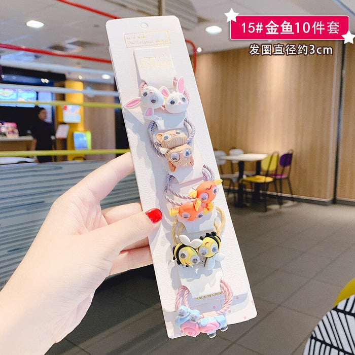 Wholesale children flower dinosaur resin hair cord JDC-HS-XiY002 Hair Scrunchies 昕越 Wholesale Jewelry JoyasDeChina Joyas De China