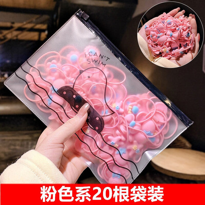 Wholesale children flower hair rope JDC-HS-XiY001 Hair Scrunchies 昕越 Pink 20 Wholesale Jewelry JoyasDeChina Joyas De China