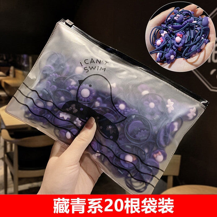 Wholesale children flower hair rope JDC-HS-XiY001 Hair Scrunchies 昕越 Tibetan green 20 root Wholesale Jewelry JoyasDeChina Joyas De China