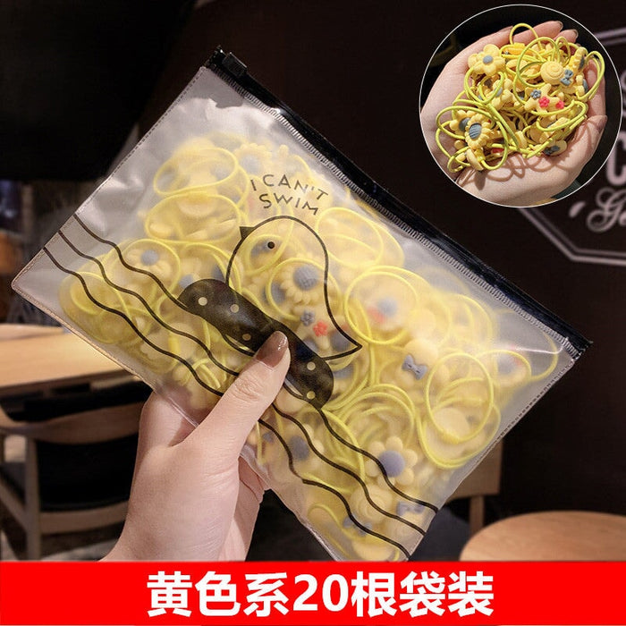 Wholesale children flower hair rope JDC-HS-XiY001 Hair Scrunchies 昕越 Yellow 20 Wholesale Jewelry JoyasDeChina Joyas De China