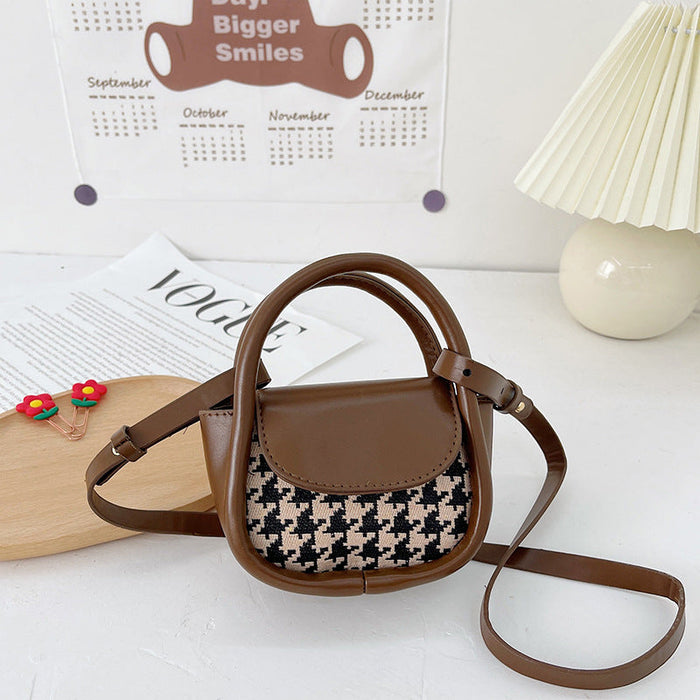 Wholesale Children's Bags PU Leather Fabric Shoulder Bag JDC-SD-JiaQ088 Shoulder Bags 家庆 brown Wholesale Jewelry JoyasDeChina Joyas De China