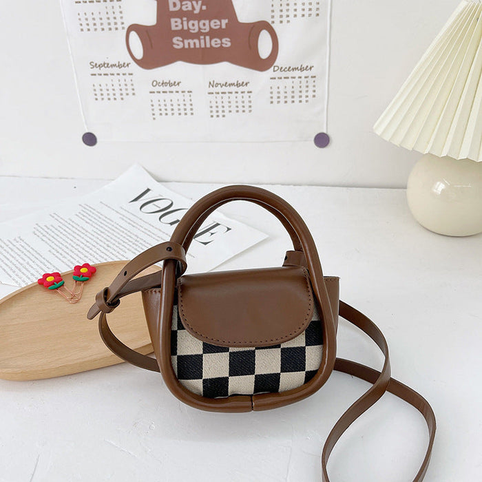 Wholesale Children's Bags PU Leather Fabric Shoulder Bag JDC-SD-JiaQ088 Shoulder Bags 家庆 brown B Wholesale Jewelry JoyasDeChina Joyas De China