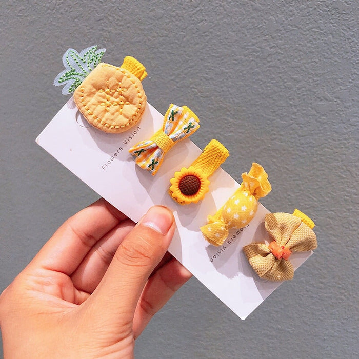 Wholesale Children's Bow Hairpin 5 Piece Set JDC-HC-Shij003 Hair Clips 世景 Wholesale Jewelry JoyasDeChina Joyas De China