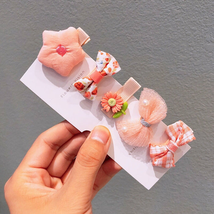 Wholesale Children's Bow Hairpin 5 Piece Set JDC-HC-Shij003 Hair Clips 世景 4 Wholesale Jewelry JoyasDeChina Joyas De China