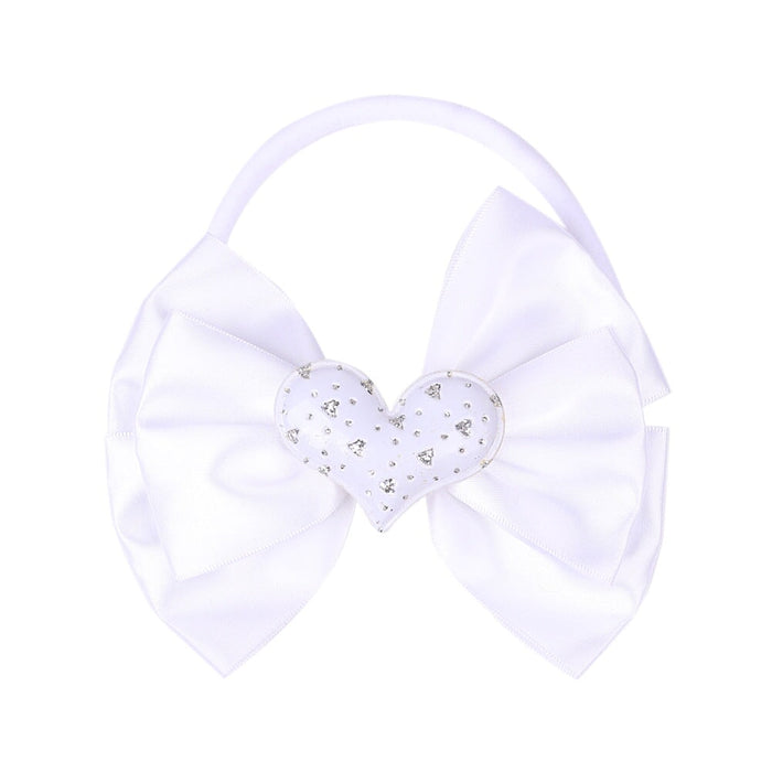 Wholesale Children's Bow Nylon Solid Color Love Headband JDC-HD-GSQN037 Headband 丘诺 White (love) Wholesale Jewelry JoyasDeChina Joyas De China