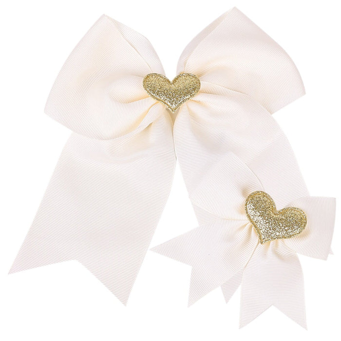 Wholesale Children's Bow Solid Color Love Hair Clip JDC-HC-GSQN029 Hair Clips 丘诺 White milk (two-piece set) Wholesale Jewelry JoyasDeChina Joyas De China
