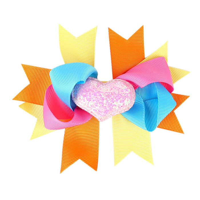 Wholesale Children's Bow Thread With Multilayer Love Colorblock Hair Clip JDC-HC-GSQN030 Hair Clips 丘诺 10# Wholesale Jewelry JoyasDeChina Joyas De China