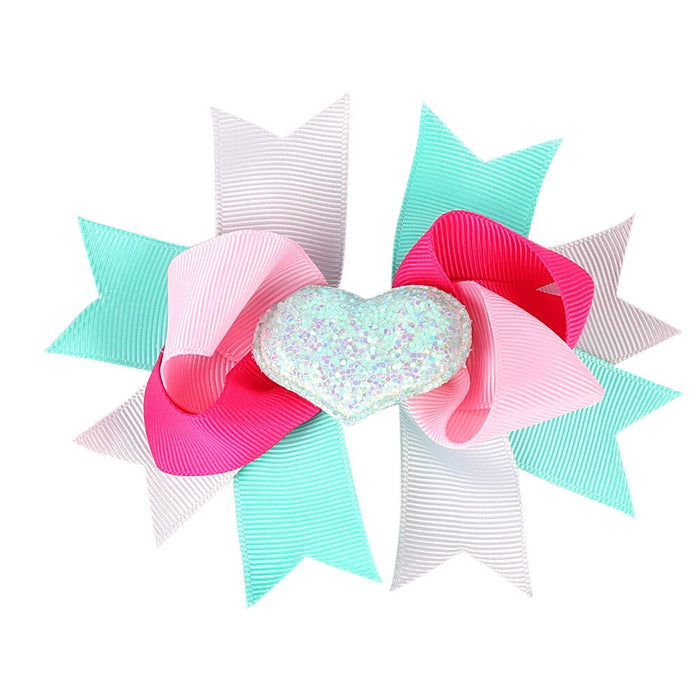 Wholesale Children's Bow Thread With Multilayer Love Colorblock Hair Clip JDC-HC-GSQN030 Hair Clips 丘诺 15# Wholesale Jewelry JoyasDeChina Joyas De China