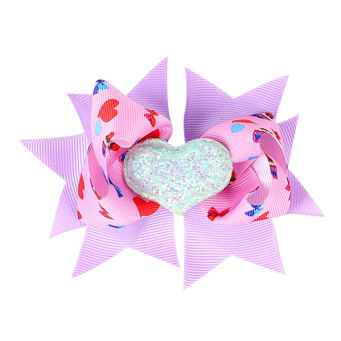 Wholesale Children's Bow Thread With Multilayer Love Colorblock Hair Clip JDC-HC-GSQN030 Hair Clips 丘诺 2# Wholesale Jewelry JoyasDeChina Joyas De China