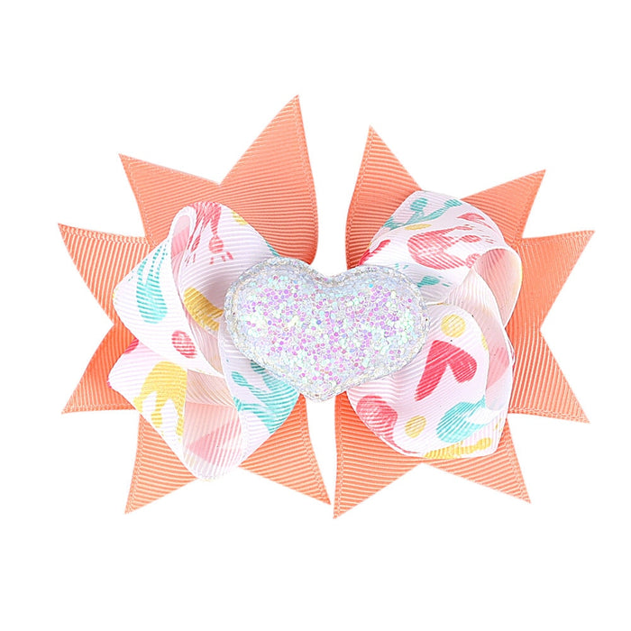 Wholesale Children's Bow Thread With Multilayer Love Colorblock Hair Clip JDC-HC-GSQN030 Hair Clips 丘诺 22# Wholesale Jewelry JoyasDeChina Joyas De China