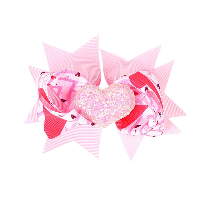 Wholesale Children's Bow Thread With Multilayer Love Colorblock Hair Clip JDC-HC-GSQN030 Hair Clips 丘诺 4# Wholesale Jewelry JoyasDeChina Joyas De China