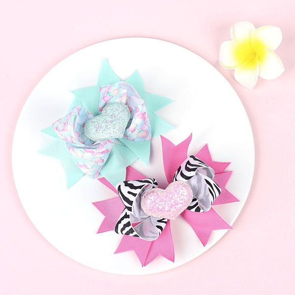 Wholesale Children's Bow Thread With Multilayer Love Colorblock Hair Clip JDC-HC-GSQN030 Hair Clips 丘诺 Wholesale Jewelry JoyasDeChina Joyas De China