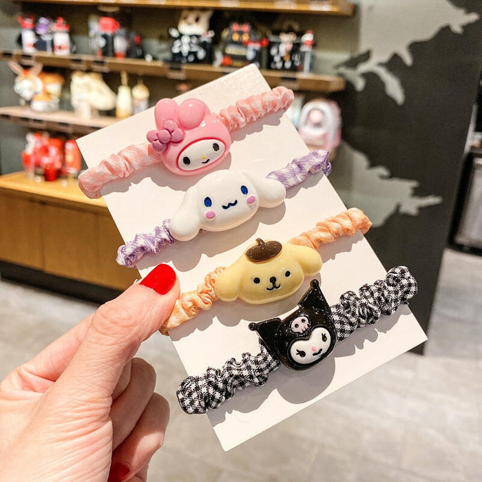 Wholesale children's cartoon plaid large intestine hair loop JDC-HS-ZY001 Hair Scrunchies 紫芸 Wholesale Jewelry JoyasDeChina Joyas De China