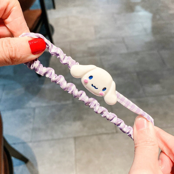 Wholesale children's cartoon plaid large intestine hair loop JDC-HS-ZY001 Hair Scrunchies 紫芸 Wholesale Jewelry JoyasDeChina Joyas De China