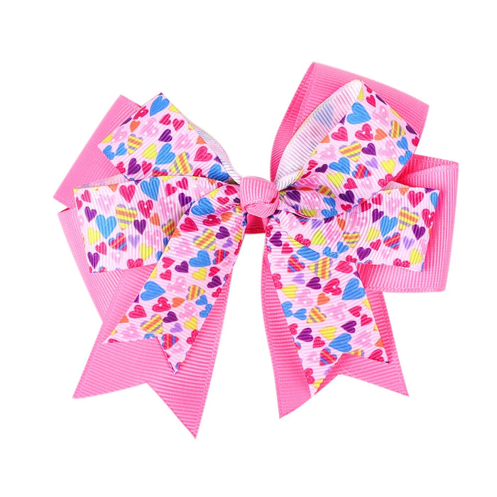 Wholesale Children's Hair Clips Love Bow Colorblock Hair Clips JDC-HC-GSQN034 Hair Clips 丘诺 Wholesale Jewelry JoyasDeChina Joyas De China