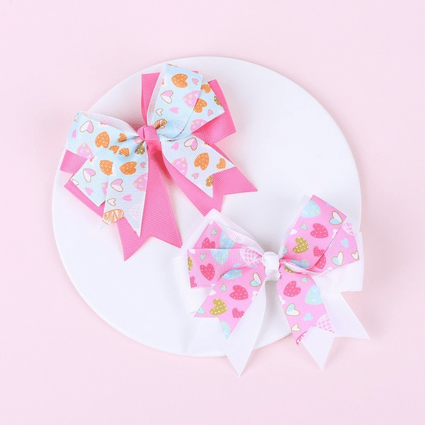 Wholesale Children's Hair Clips Love Bow Colorblock Hair Clips JDC-HC-GSQN034 Hair Clips 丘诺 Wholesale Jewelry JoyasDeChina Joyas De China