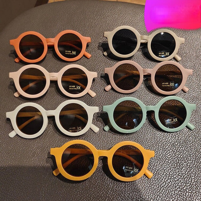 Wholesale children's round frame cream color sunglasses JDC-SG-KD139 Sun Glasses 珂盾 Wholesale Jewelry JoyasDeChina Joyas De China