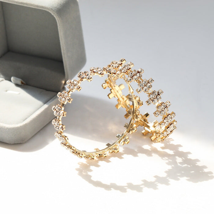 Wholesale Claw Chain Alloy Rhinestone Earrings JDC-ES-JL960 Earrings 氿乐 gold Wholesale Jewelry JoyasDeChina Joyas De China