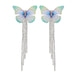 Wholesale Claw Chain Tassel Butterfly Rhinestone Alloy Earrings JDC-ES-JL957 Earrings 氿乐 green Wholesale Jewelry JoyasDeChina Joyas De China