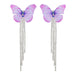 Wholesale Claw Chain Tassel Butterfly Rhinestone Alloy Earrings JDC-ES-JL957 Earrings 氿乐 rose red Wholesale Jewelry JoyasDeChina Joyas De China