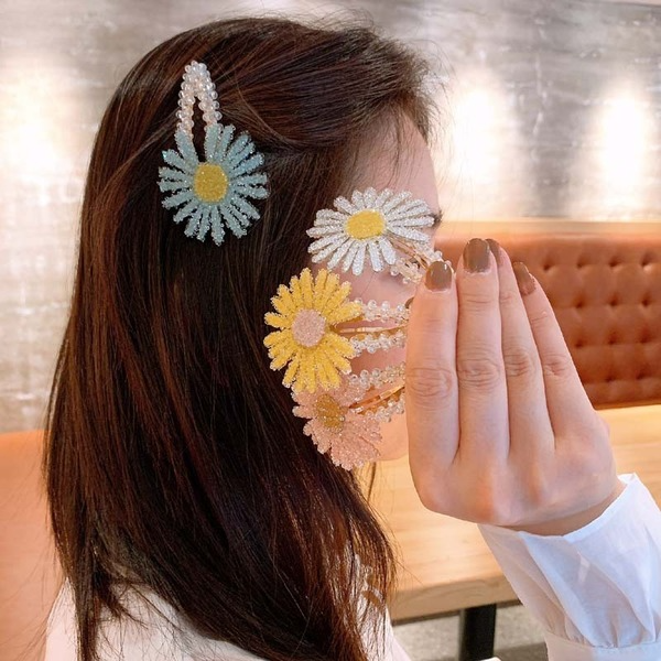 Bulk Jewelry Wholesale cloth Daisy hair clips JDC-HC-K022 Wholesale factory from China YIWU China