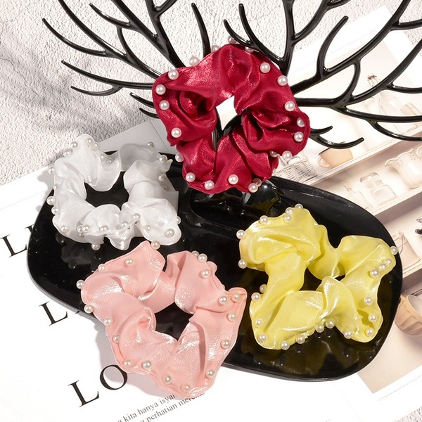 Bulk Jewelry Wholesale cloth pearl Hair Scrunchies JDC-HS-K074 Wholesale factory from China YIWU China