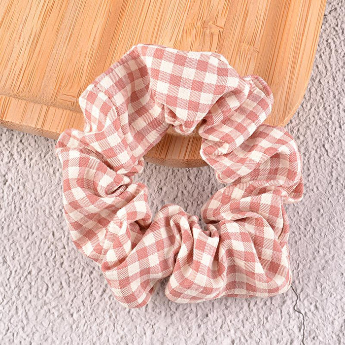 Bulk Jewelry Wholesale cloth Plaid Hair Scrunchies JDC-HS-K034 Wholesale factory from China YIWU China