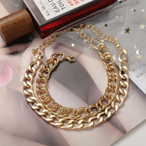 Bulk Jewelry Wholesale coarse chain gold double alloy geometric bracelet JDC-BT-F398 Wholesale factory from China YIWU China