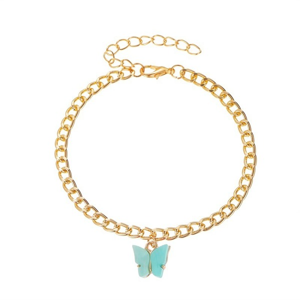 Bulk Jewelry Wholesale color alloy butterfly foot chain JDC-AS-A22 Wholesale factory from China YIWU China