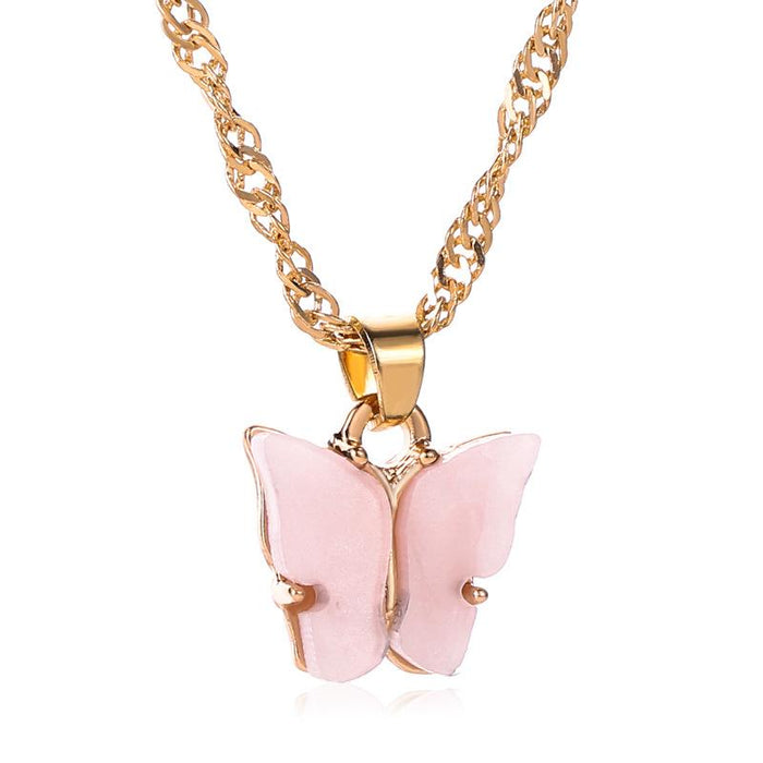 Bulk Jewelry Wholesale color alloy Butterfly Necklace JDC-NE-D574 Wholesale factory from China YIWU China