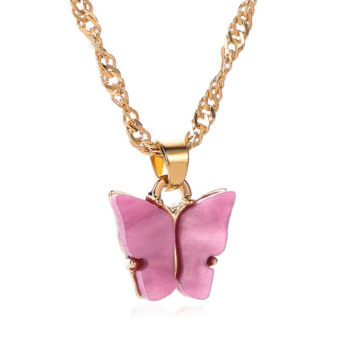 Bulk Jewelry Wholesale color alloy Butterfly Necklace JDC-NE-D574 Wholesale factory from China YIWU China
