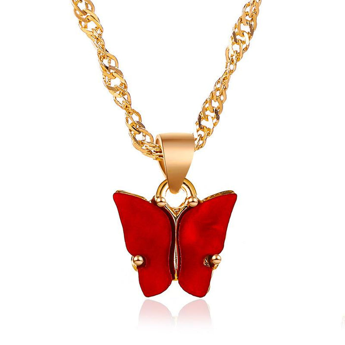 Bulk Jewelry Wholesale color alloy Butterfly Necklace JDC-NE-D574 Wholesale factory from China YIWU China