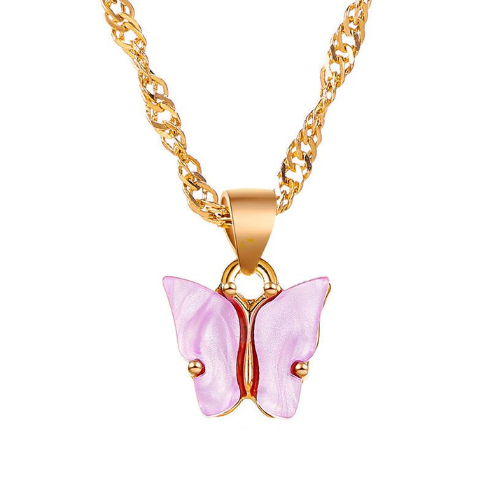 Bulk Jewelry Wholesale color alloy Butterfly Necklace JDC-NE-D574 Wholesale factory from China YIWU China