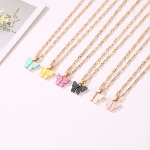 Bulk Jewelry Wholesale color alloy Butterfly Necklace JDC-NE-D574 Wholesale factory from China YIWU China