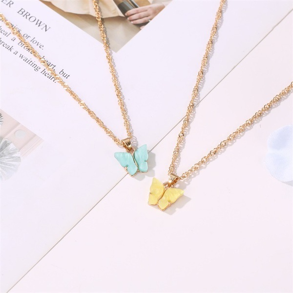 Bulk Jewelry Wholesale color alloy Butterfly Necklace JDC-NE-D574 Wholesale factory from China YIWU China