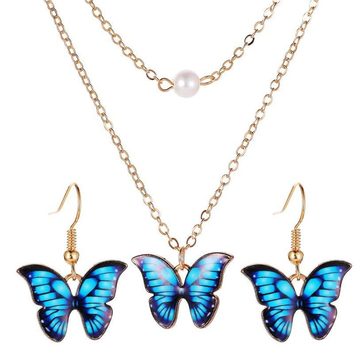 Bulk Jewelry Wholesale color alloy butterfly necklace JDC-NE-D595 Wholesale factory from China YIWU China