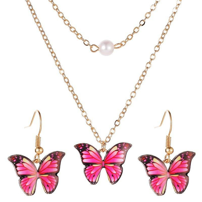 Bulk Jewelry Wholesale color alloy butterfly necklace JDC-NE-D595 Wholesale factory from China YIWU China