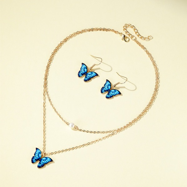 Bulk Jewelry Wholesale color alloy butterfly necklace JDC-NE-D595 Wholesale factory from China YIWU China