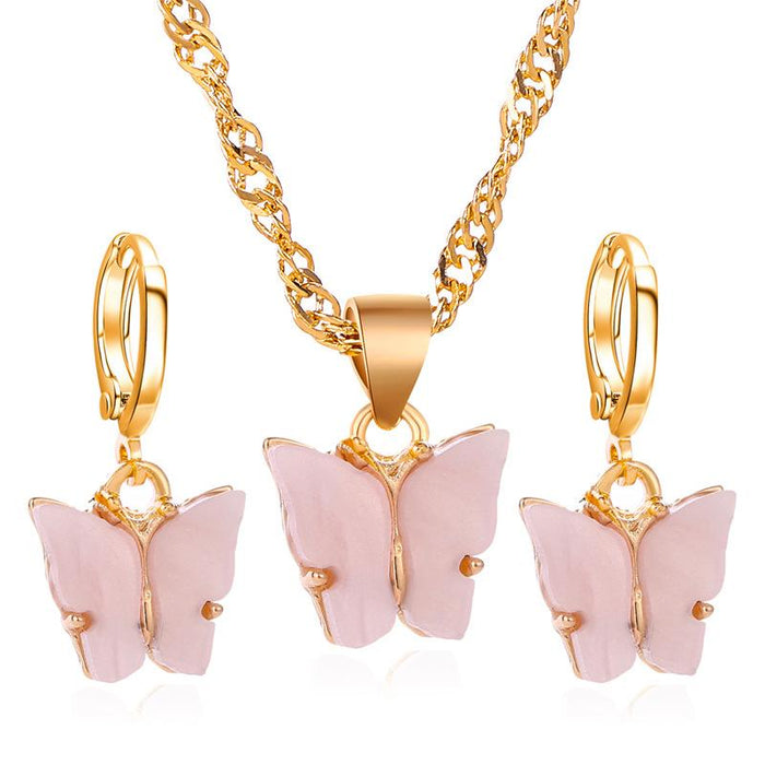 Bulk Jewelry Wholesale color alloy butterfly necklace JDC-NE-D637 Wholesale factory from China YIWU China
