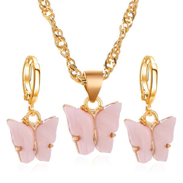 Bulk Jewelry Wholesale color alloy butterfly necklace JDC-NE-D637 Wholesale factory from China YIWU China