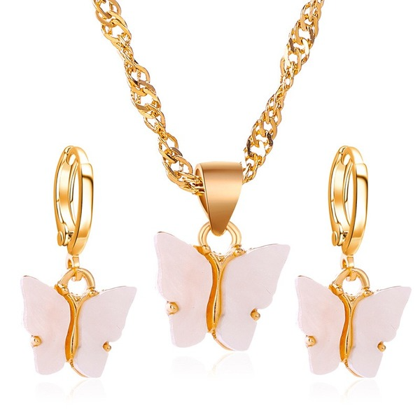 Bulk Jewelry Wholesale color alloy butterfly necklace JDC-NE-D637 Wholesale factory from China YIWU China