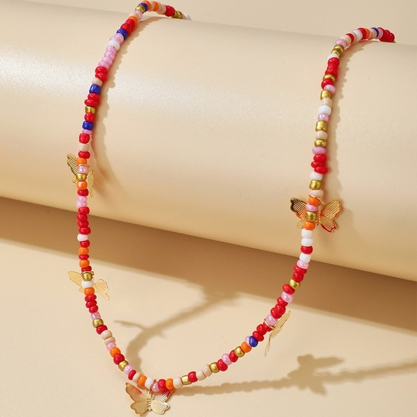 Bulk Jewelry Wholesale color alloy butterfly pendant necklace female JDC-NE-C089 Wholesale factory from China YIWU China